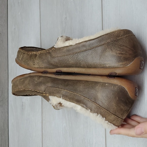 Twisted X Womens Moccasin Leather Insulated Lined Loafer Slip on shoes sz 10M - Picture 9 of 12